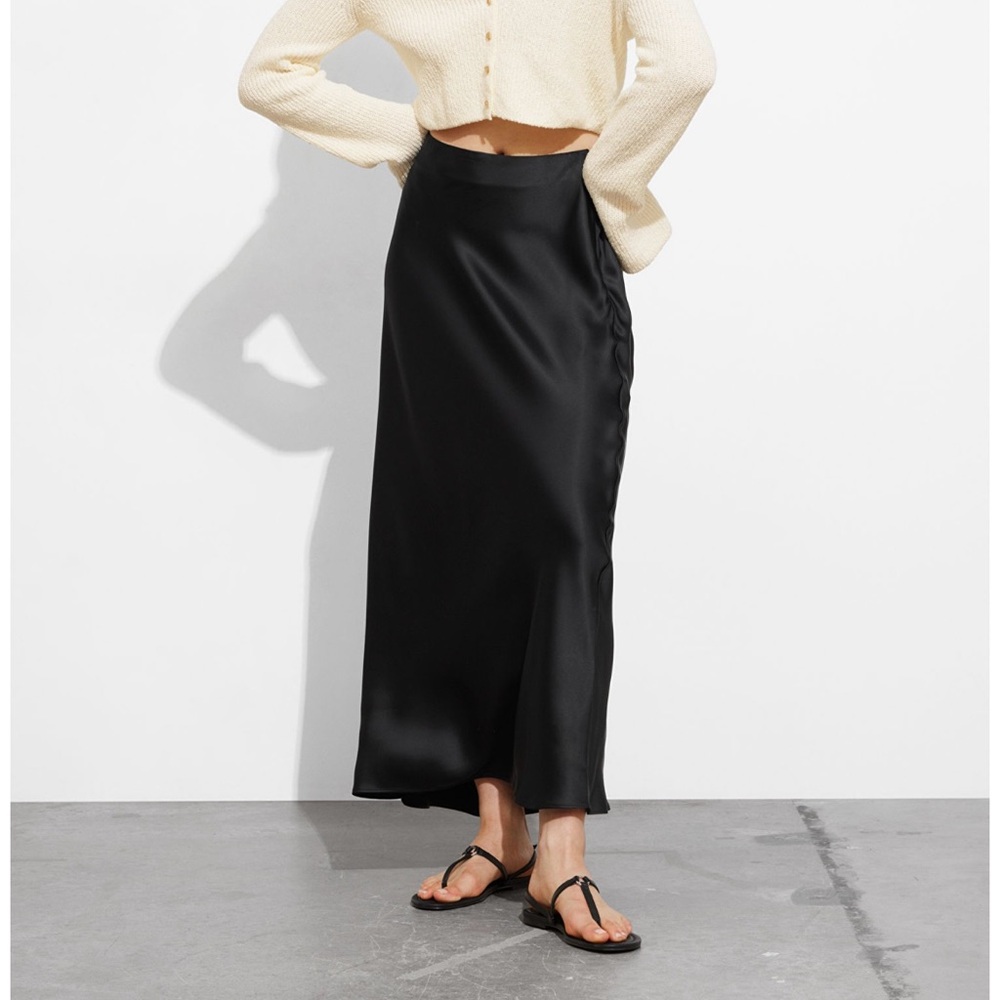 & other stories black a line maxi skirt